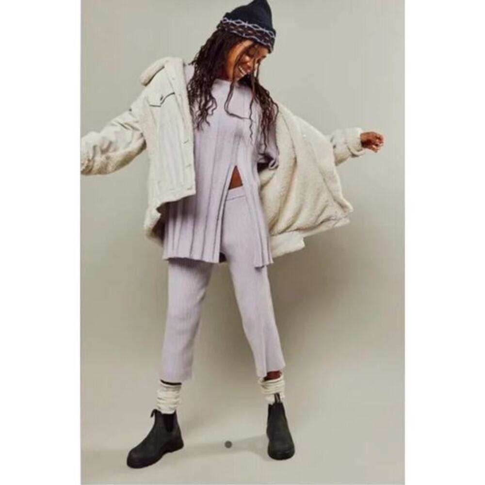 Free People Lavender Ribbed Two-Piece Jumpsuit Set - Picture 3 of 7
